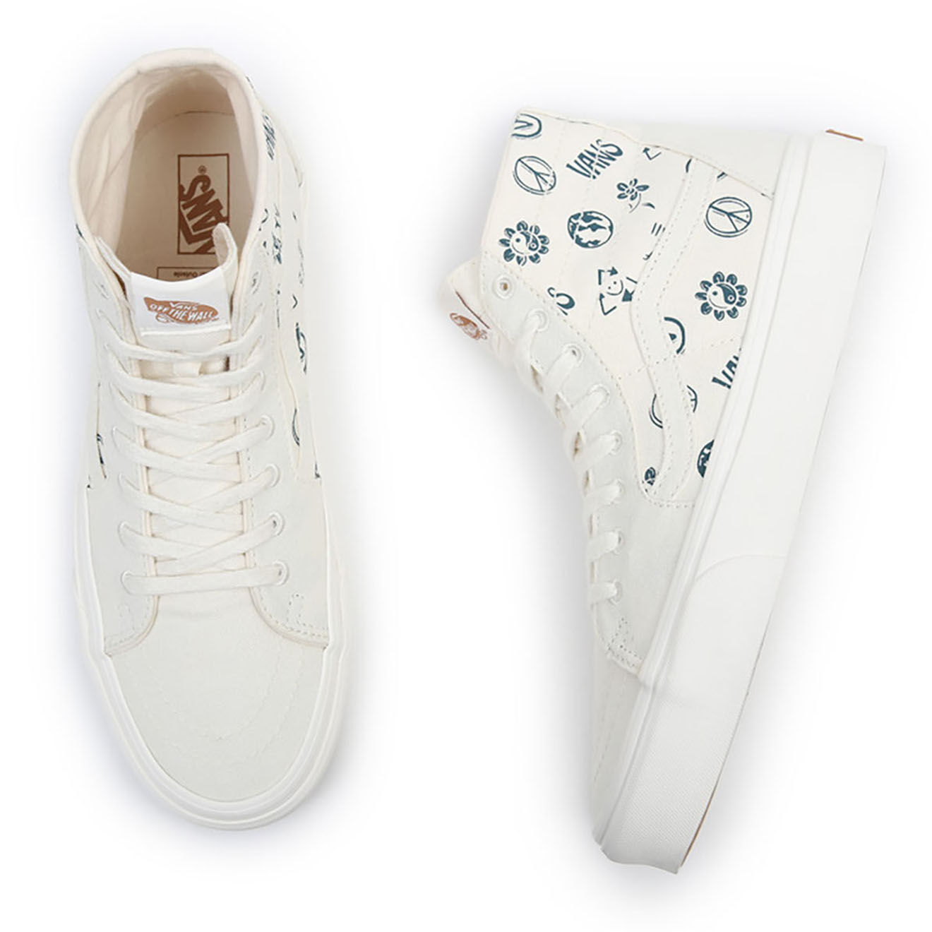 Vans Sneakers en Cuir & Textile SK8-Hi Tapered blanches