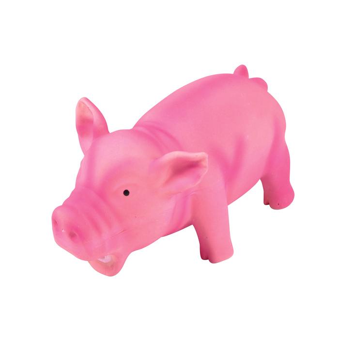 JOUET COCHON LATEX SONORE 15CM ROSE