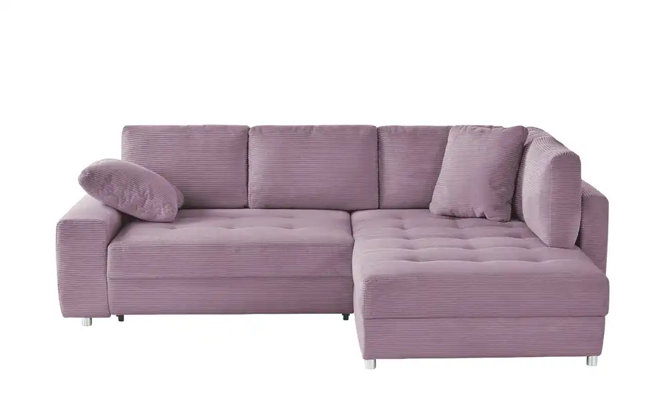 Ecksofa Arissa de Luxe Lila/Violett rechts Cordstoff