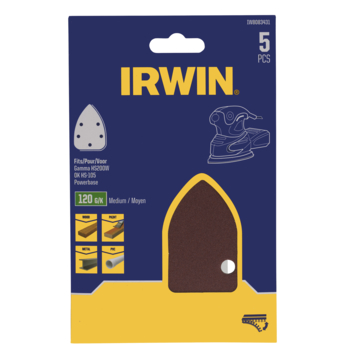 Irwin schuurvel voor de OK handpalmschuurmachine, zelfklevend K60, 5 stuks