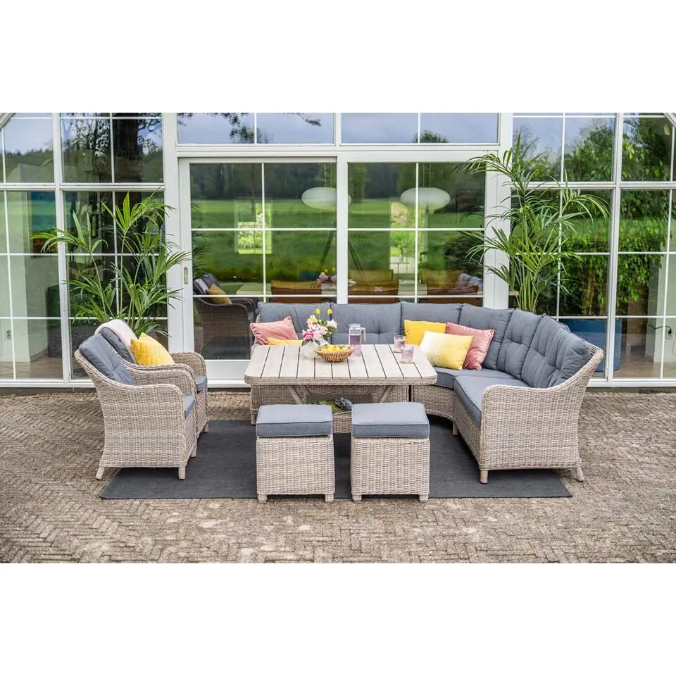 Milwaukee tafel - 126,5x126,5cm - vintage willow- light teak Vironwood
