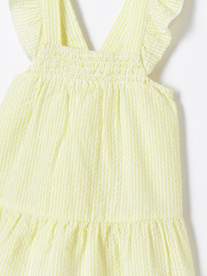 Vestido de verão com babados - Amarelo claro