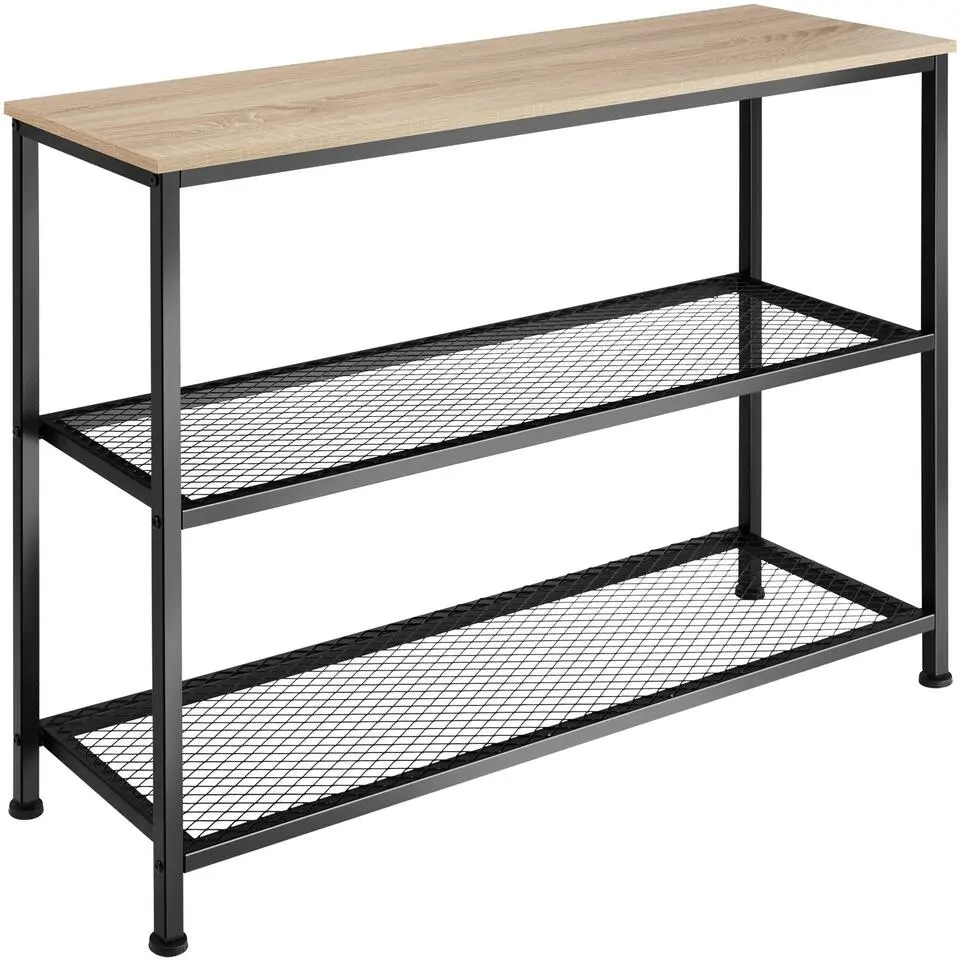 tectake Consoletafel Bristol 100x30x81cm, Industrieel Licht Hout, Eiken Sonoma