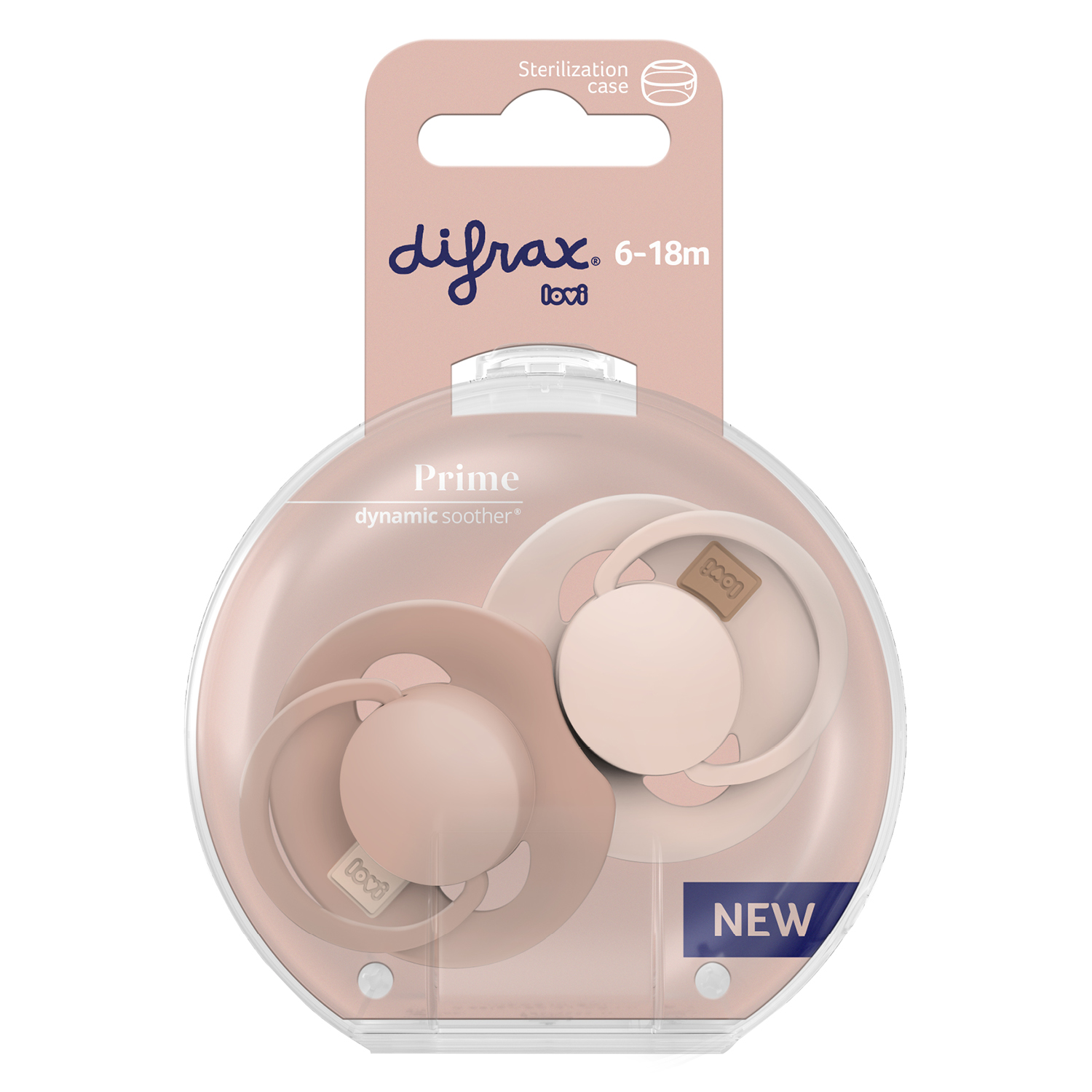 Difrax Lovi Fopspeen 6-18 maand Nude/Blush (2 stuk)