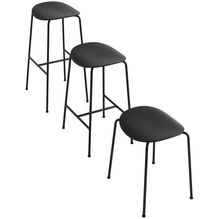 &tradition Pavilion AV38 barkruk H79 viltglijders gelakt walnoot
