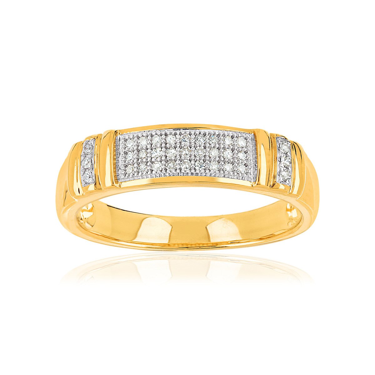 Bague or 375 2 tons diamants