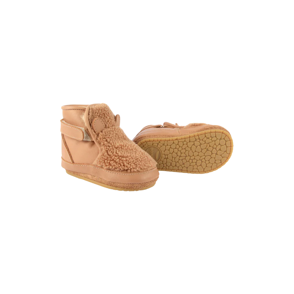 Richy Booties | Teddy Bear | Light Maple Curly Faux Fur