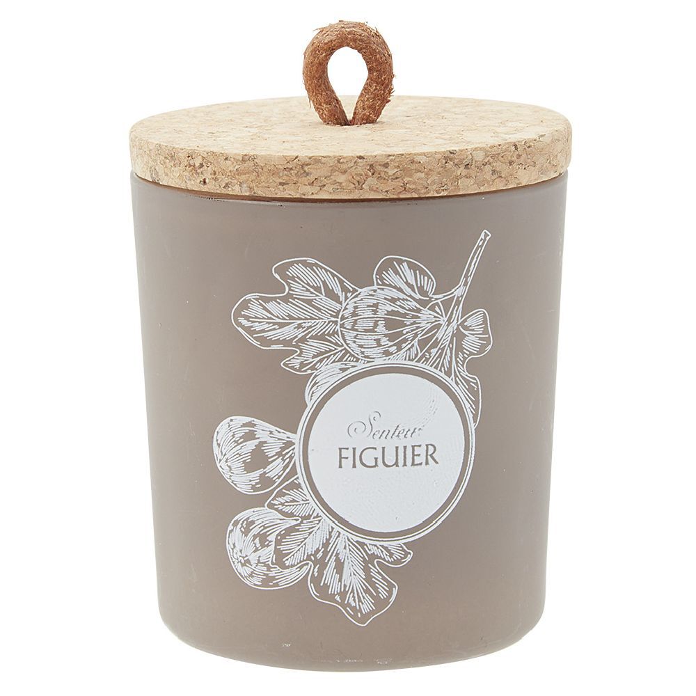Bougie parfumée dans pot en verre et couvercle en liège