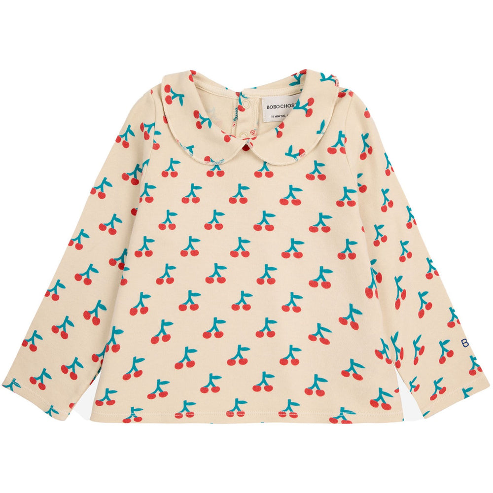 Køb Bobo Choses White Cherry All Over Collar Bluse