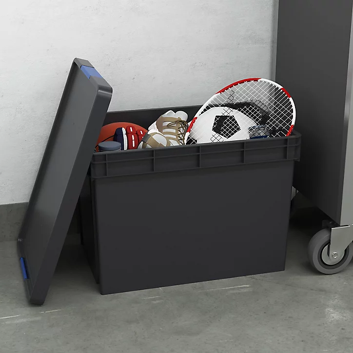Boîte en plastique recyclé GoodHome Xago gris 68 L (XL)