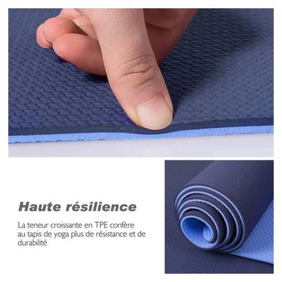 Tapis de Yoga  Tapis Gym  Couleur Bleu  183x61x0.6 cm  Tapis de Sol pour Sport  Fitness
