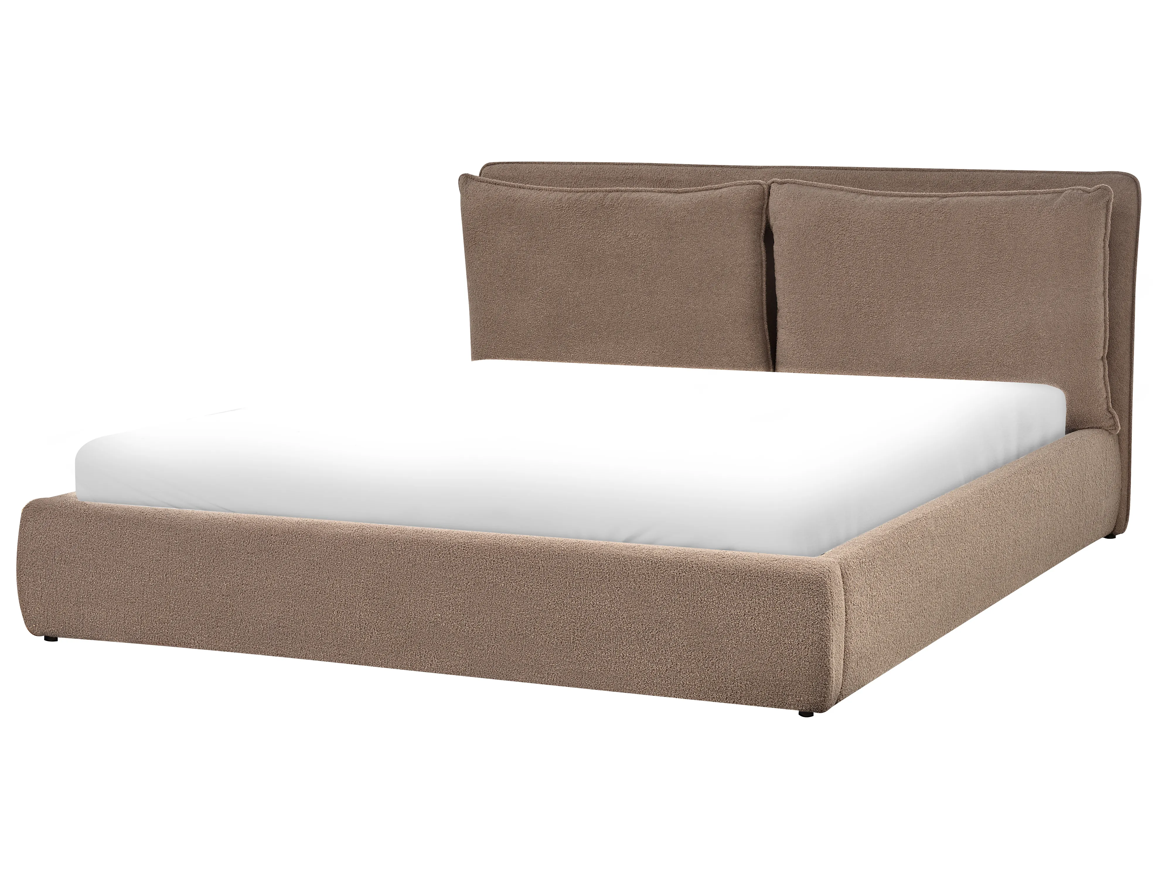 Bed met opbergruimte Bouclé BAJONNA 180 x 200 cm Bruin