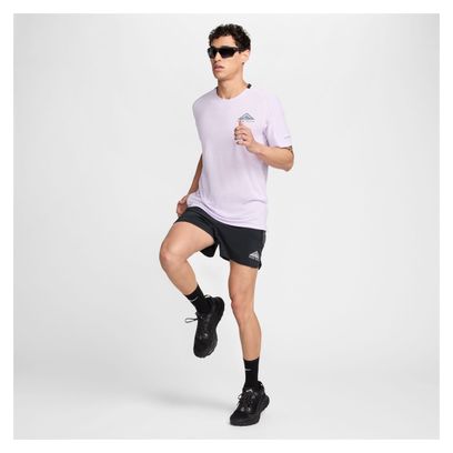 Maillot manches courtes Nike Trail Solar Chase Mauve Homme