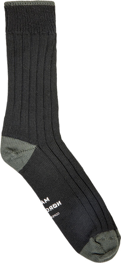 Mads Nørgaard - Copenhagen Woolen Carl Rib Socks Sort