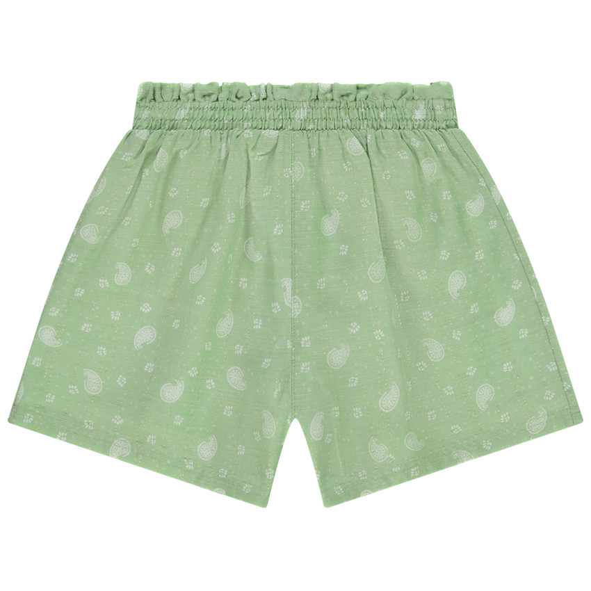 Short ample brillant imprimé cachemire pour fille