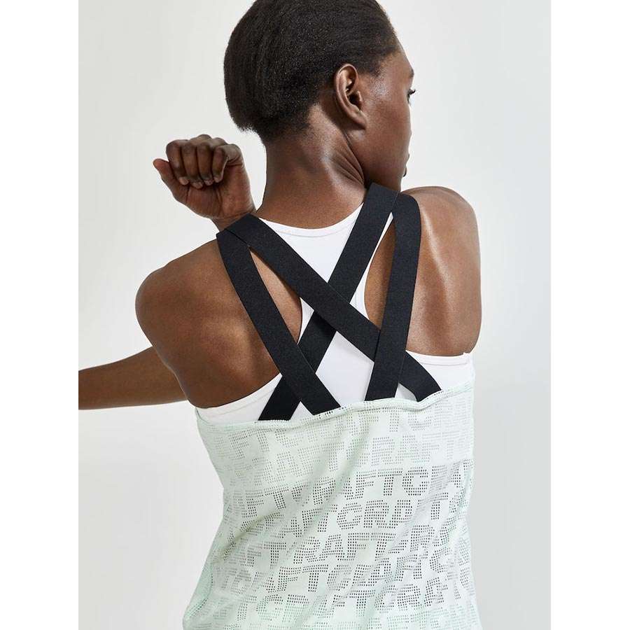 Craft CORE Charge Logo Hardloopshirt Zonder Mouwen Groen Dames