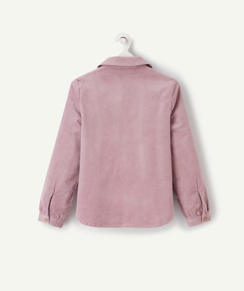 CHEMISE EN VELOURS CÔTELÉ VIOLETTE FILLE