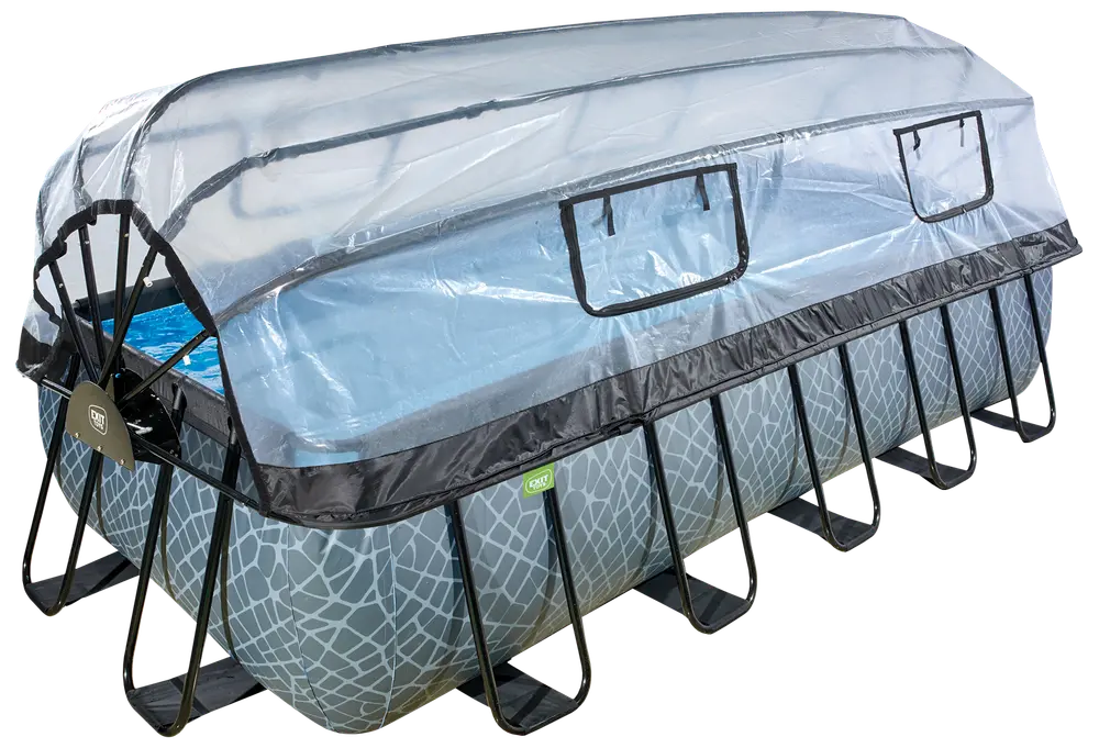 EXIT TOYS Pool 540x250x122cm med pumpe og skærm - Grå