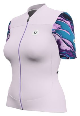 Maillot Manches Courtes Femme LeBram Ventoux Pétrole Rose