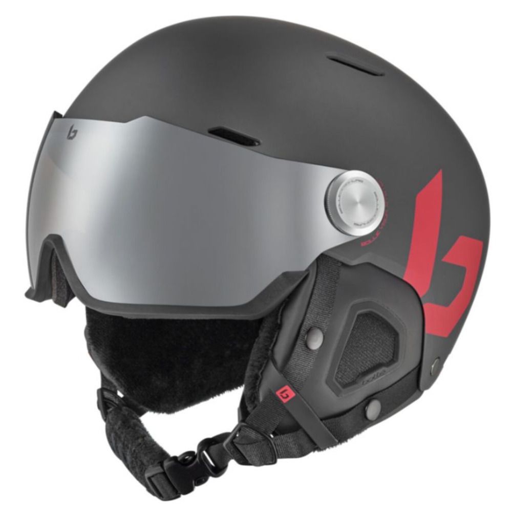 Bolle MIGHT VISOR - Casque ski titanium red matte/brown gun