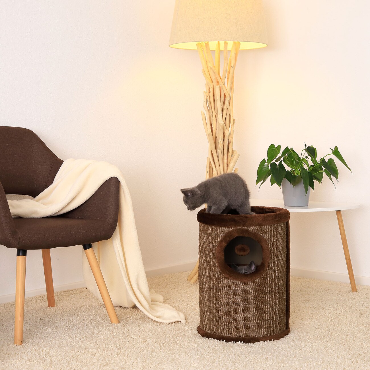 Lionto 50cm Kratztonne mit Sisal braun