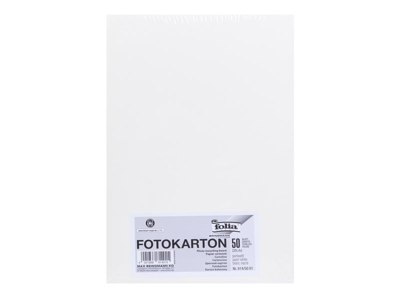 Folia Fotokarton A4, 300 g/m², 50 Blatt, Perlweiss Fotokarton zum Basteln oder Gestalten