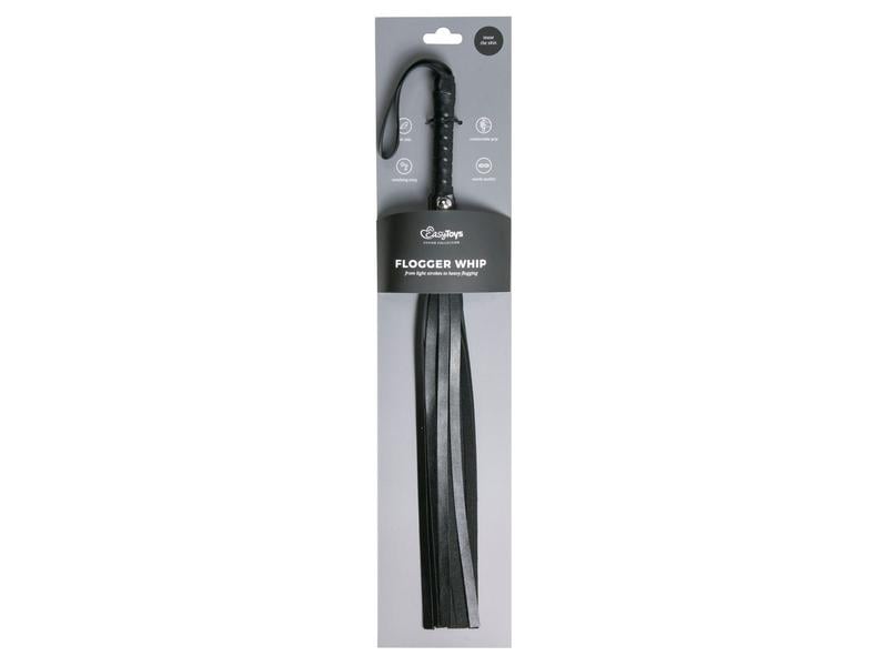 Easytoys Fetish Collection Riemenpeitsche Schwarz Hochwertiges Sextoy für erotische Bondage-Spiele