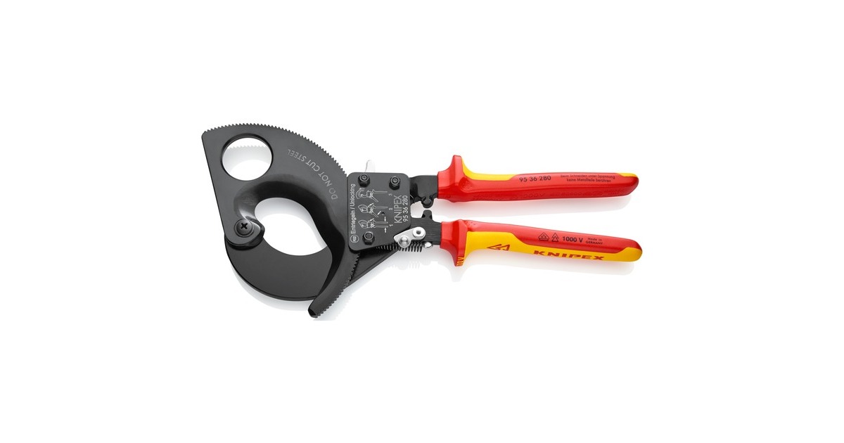 KNIPEXKabelschaar met ratelprincipe 9536280 kniptang