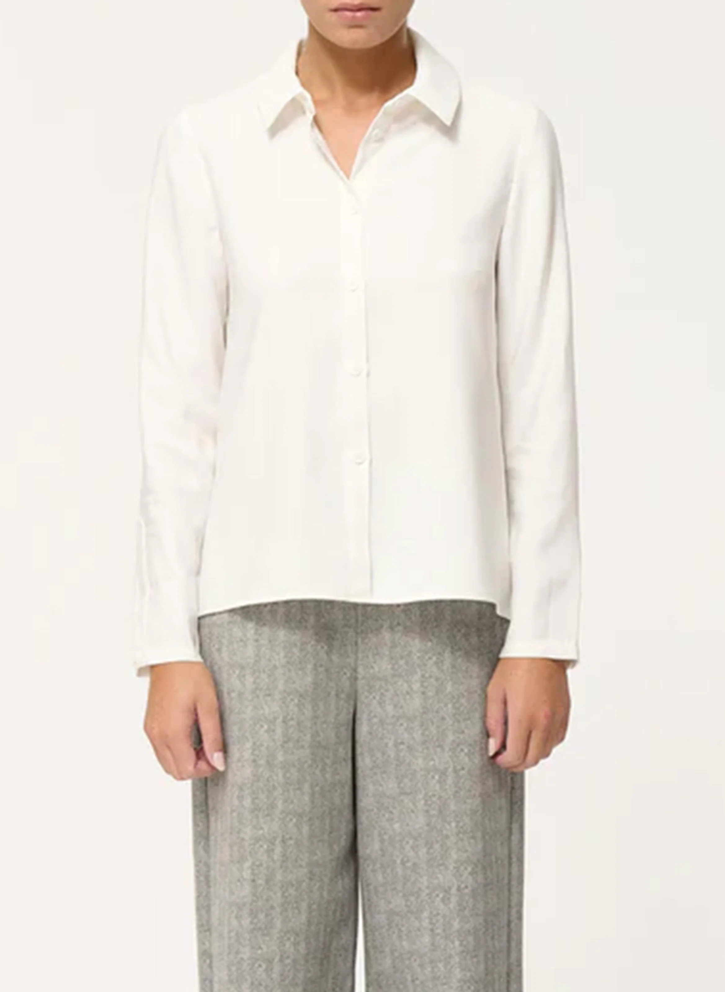Chemise droite à col classique | Blanc