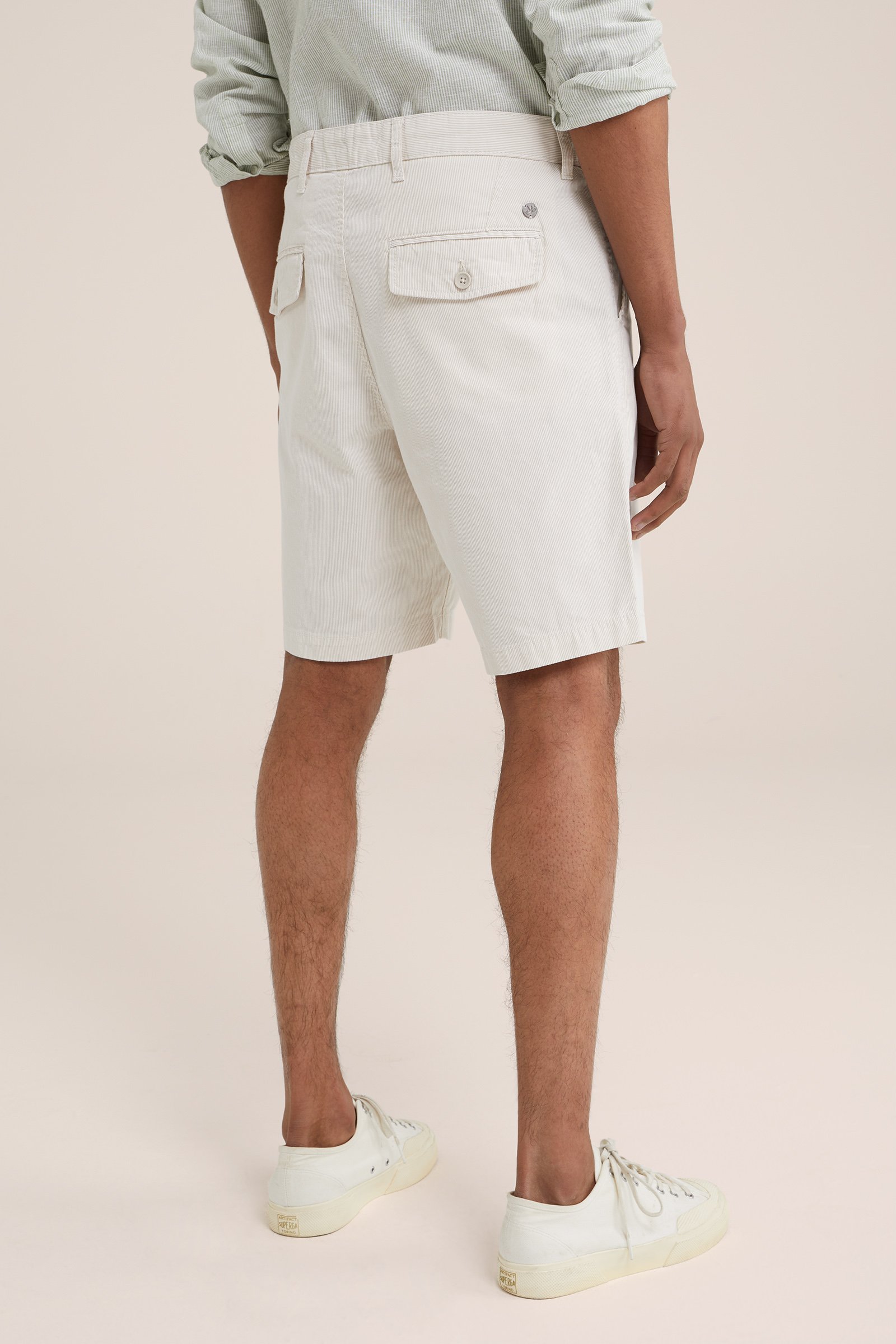 relaxed fit chinoshort met dessin WE Fashion Beige