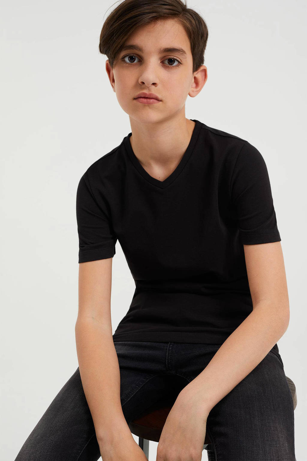 WE Fashion T-shirt - set van 2 zwart