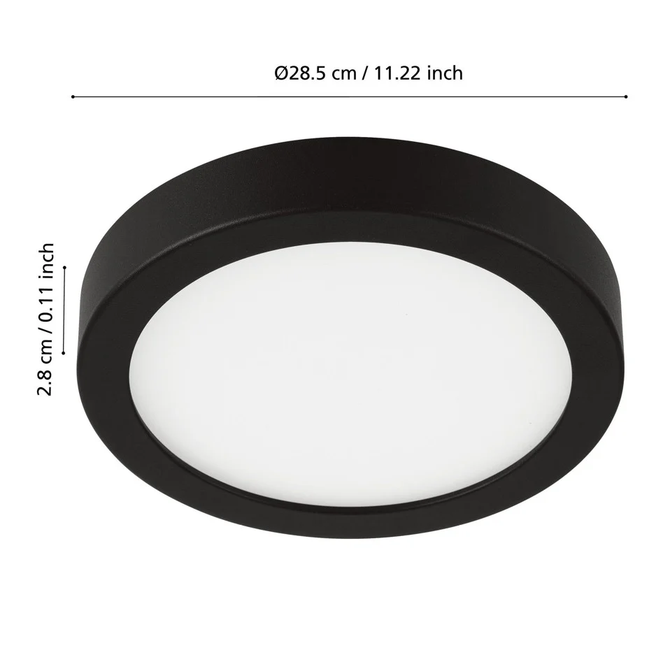 EGLO - Fueva-Z plafond sort Ø28,5 - TW - Zigbee, Bluetooth
