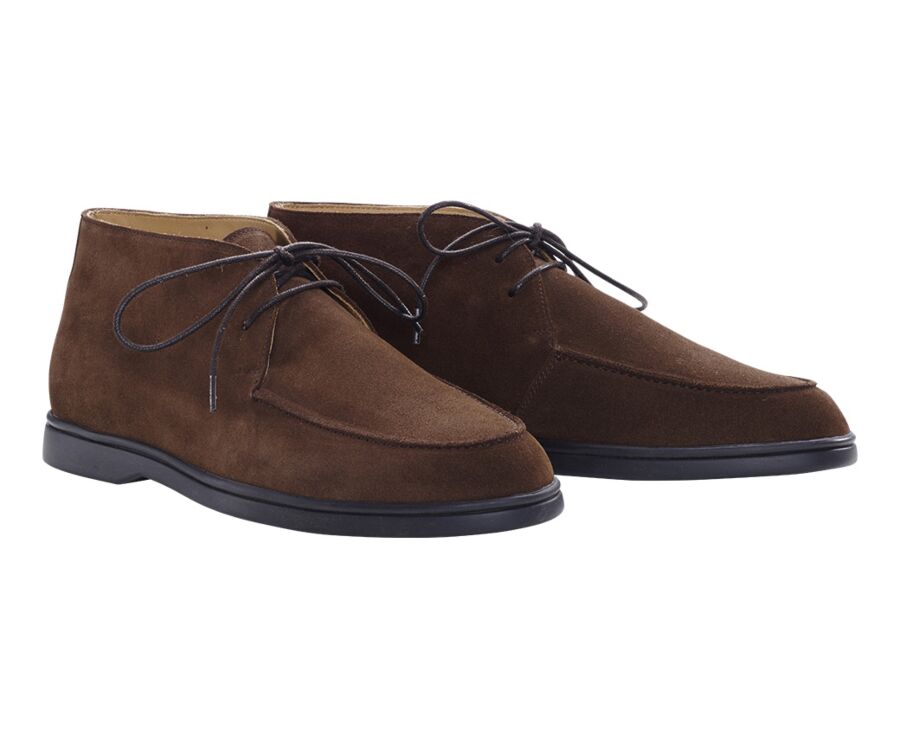 Bottines casual homme Velours Havane - SERENOA