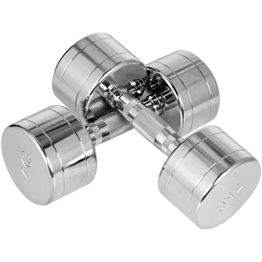HOMCOM Kurzhantel-Set mit gerändeltem Griff silber