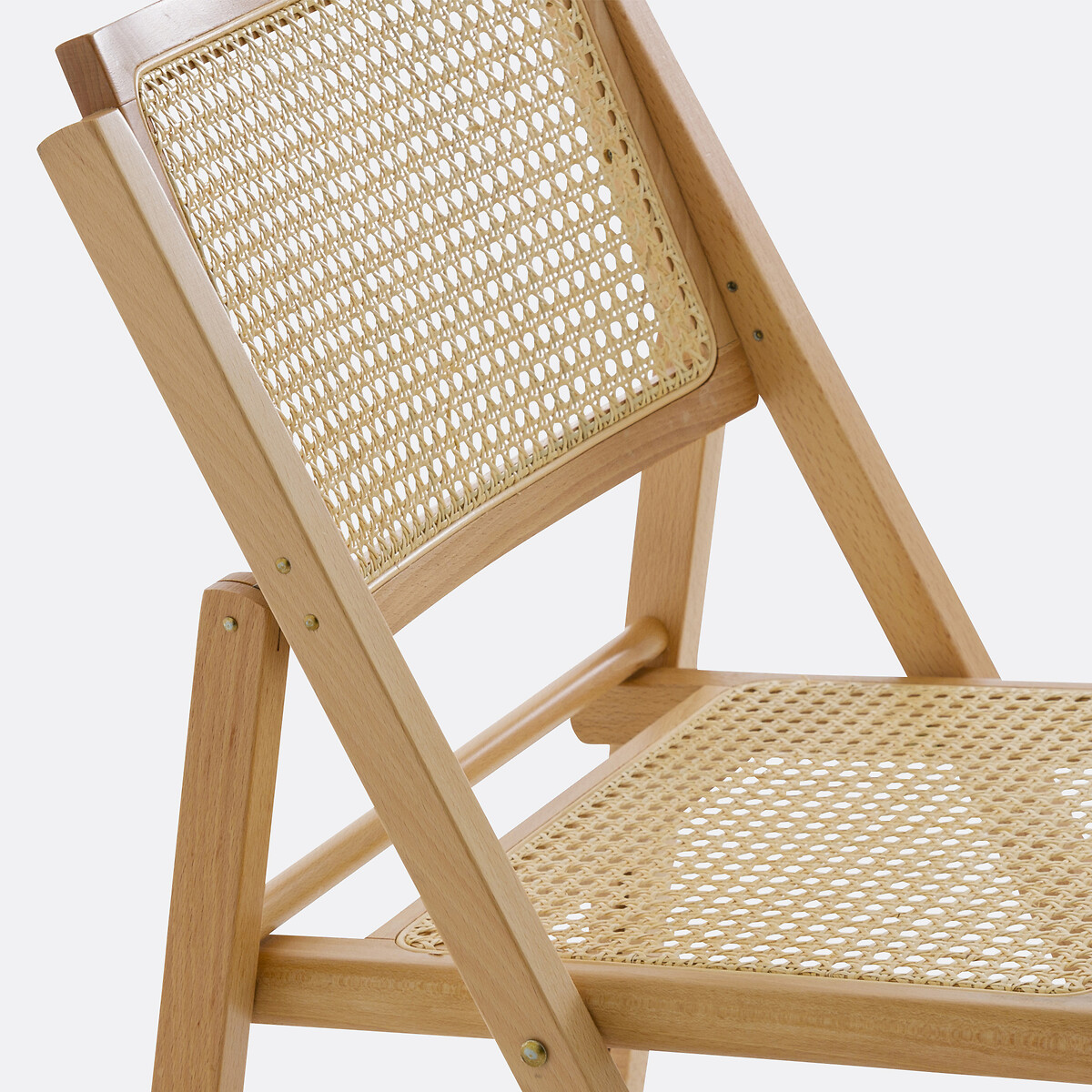 LA REDOUTE INTERIEURS<br>Conjunto de 2 cadeiras dobráveis em madeira de faia e rattan, Rivia