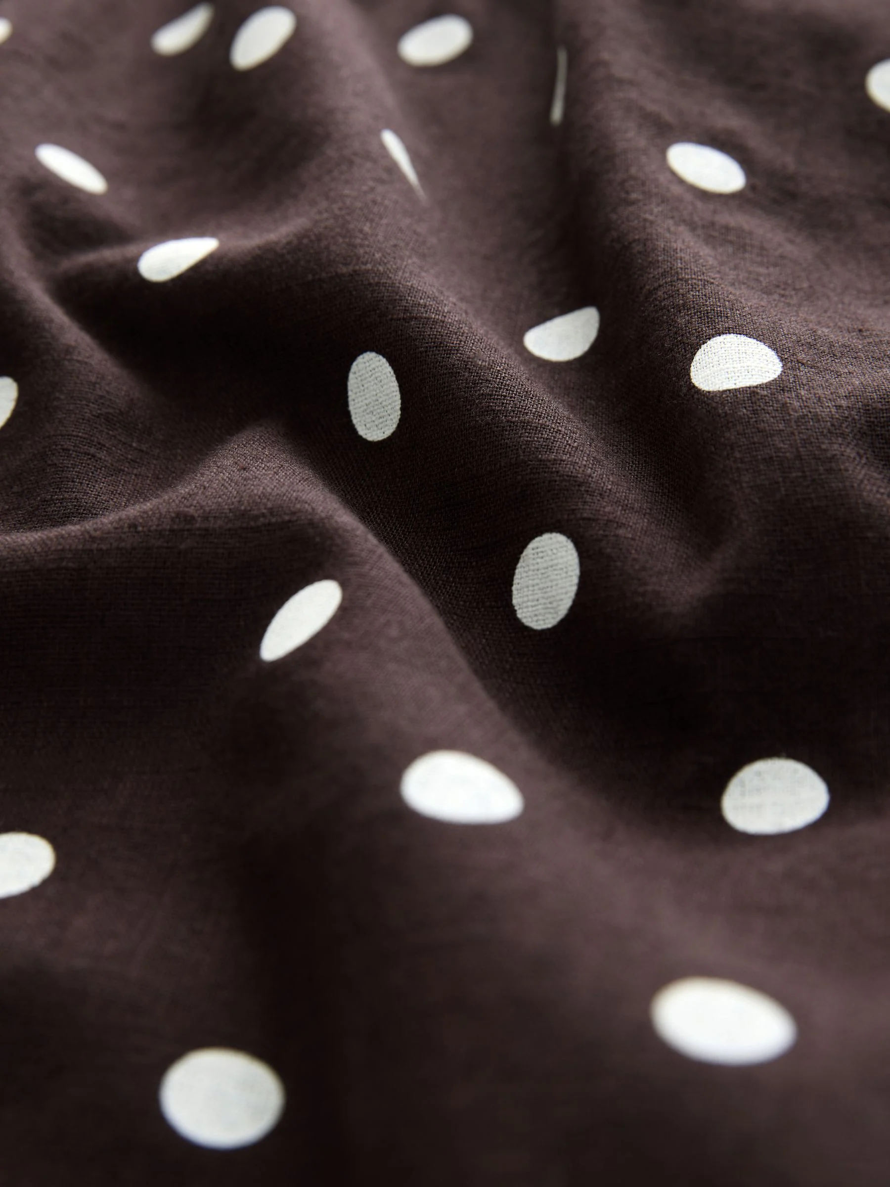 Ecru - Polka Dot Bandeau Jumpsuit with Linen