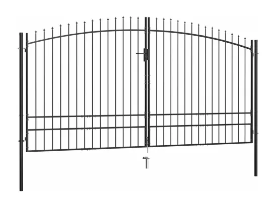 Double portail avec haut sous forme de lance 400 x 248 cm