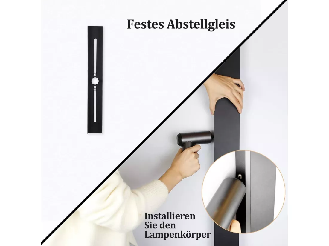 NETTLIFE applique murale LED applique extérieure 100CM noir 3000K IP65 longue 26W villa en acrylique pour maison mur jardins