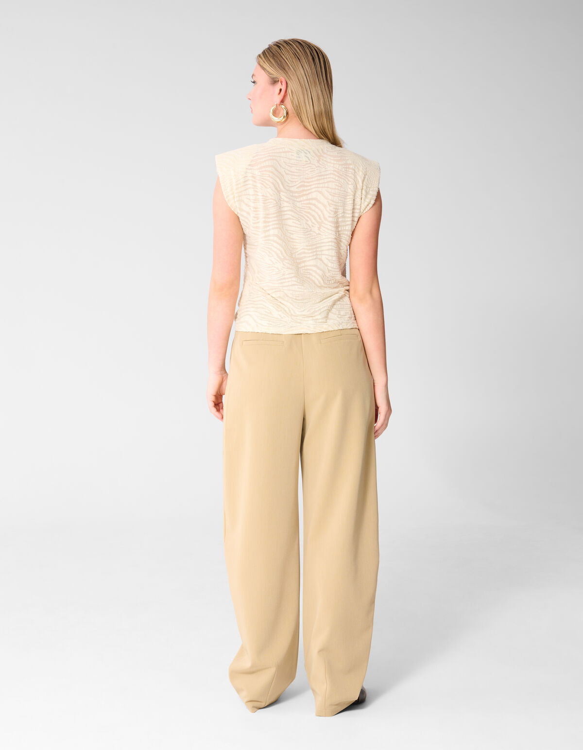 Zebra Organic Top Gebroken Wit