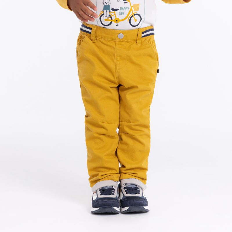 Pantalon coton taille élastiquée jaune bébé garçon Jaune