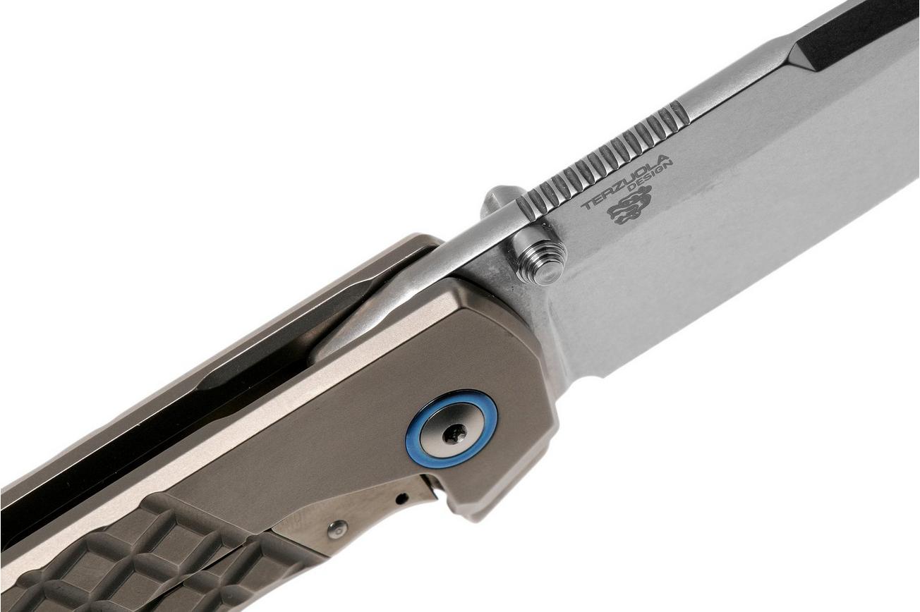 MKM Maximo MM-T Sandblasted Titanium zakmes, Bob Terzuola design