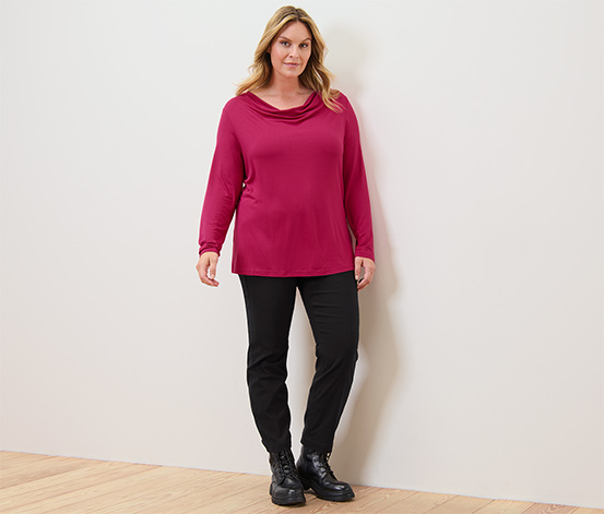 Blusenshirt mit Wasserfallausschnitt