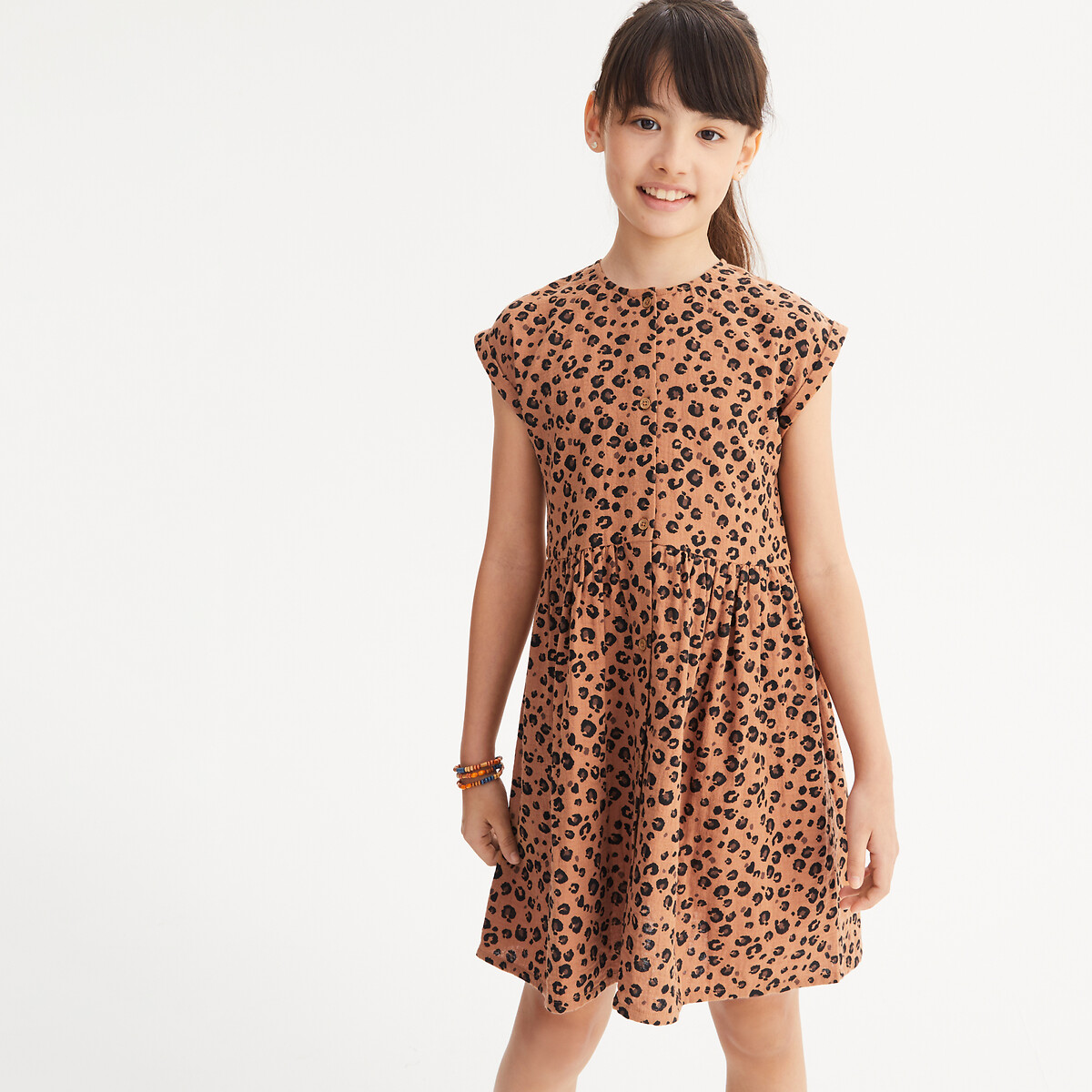 COLEÇÃO LA REDOUTE<br>Vestido amplo sem mangas com estampa de leopardo