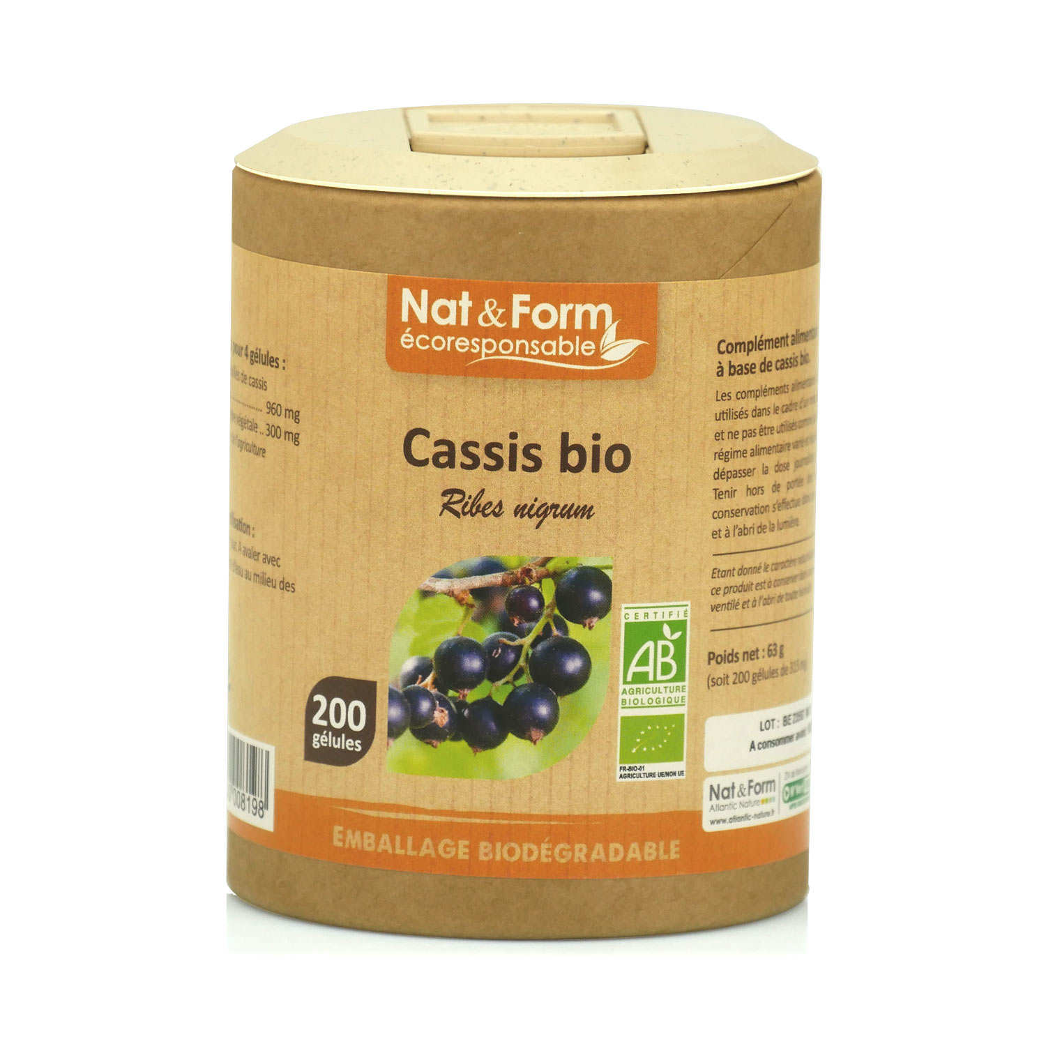 Cassis bio - 200 gélules de 315mg
