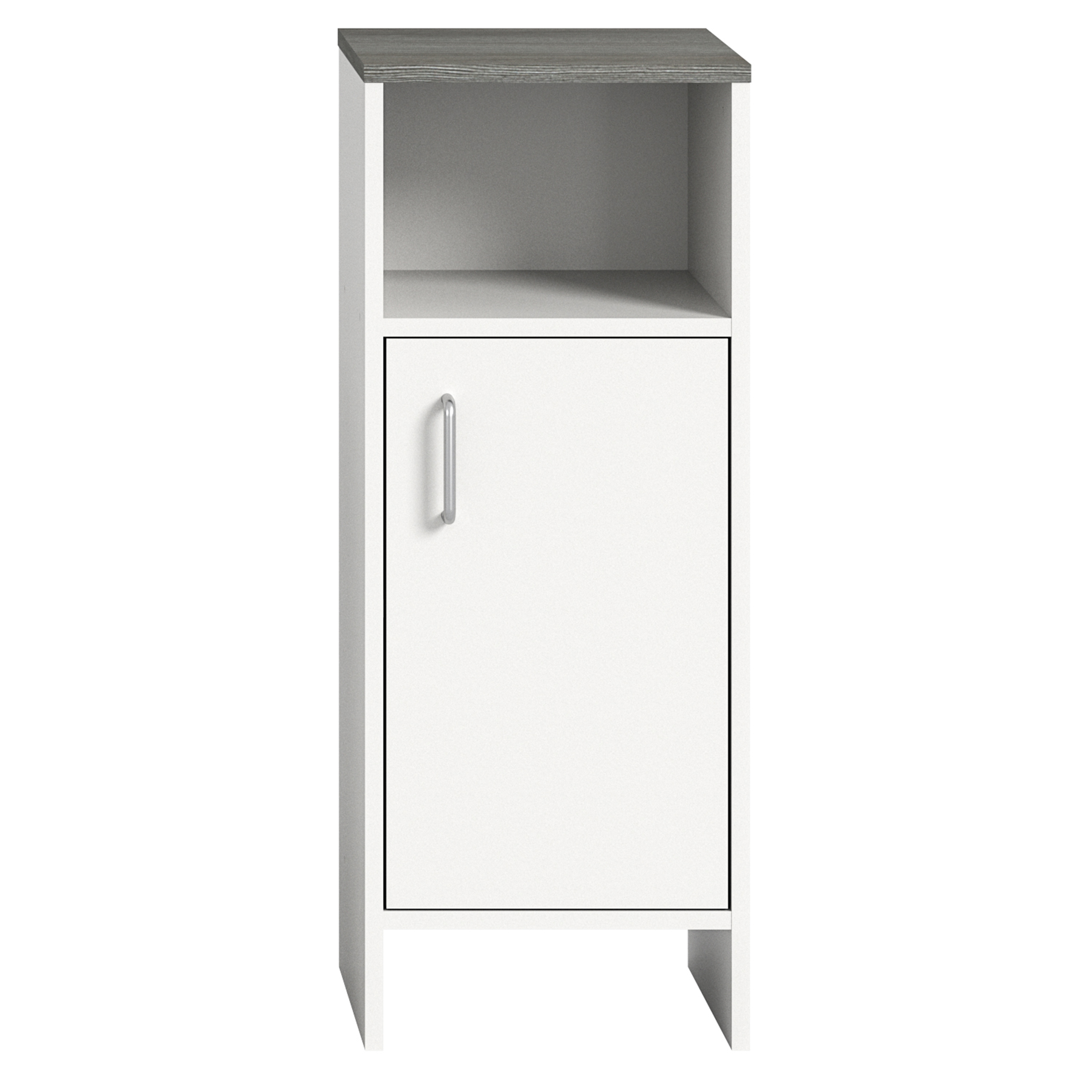 Highboard LOS ANGELES - weiß-Rauchsilber - 33 cm breit