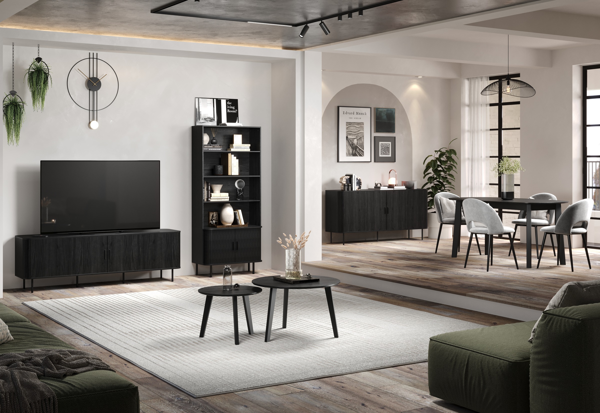 INOSIGN Couchtisch »Ronda« Set, 2 Stk. tlg. Beistelltische mit Massivholzfüssen - Masse (B/T/H) 50-70/39-45/50-70 cm