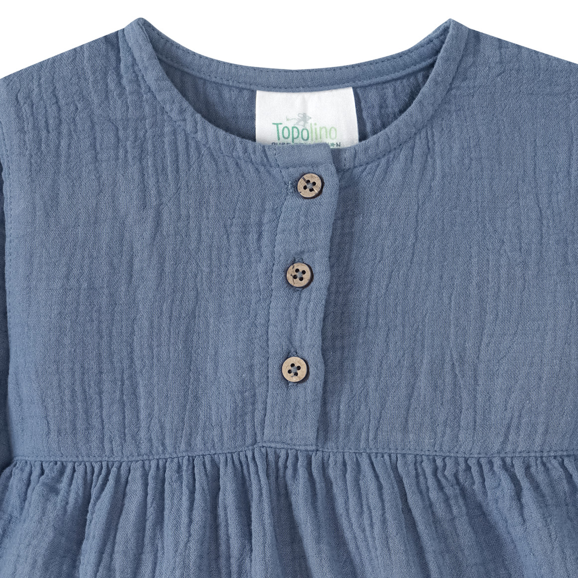 Topolino Pure Collection Mädchen Musselin-Blusenshirt mit Teilungsnaht blau
