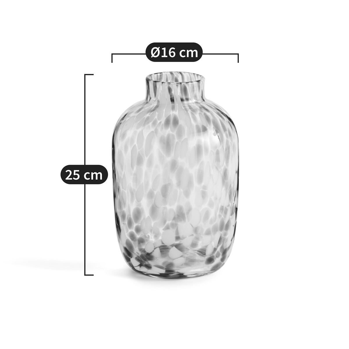 LA REDOUTE INTERIEURS<br>Vaso de vidro salpicado Alt.25 cm Giori