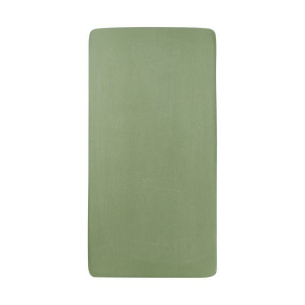 Ledikanthoeslaken Uni Olive Green 60 x 120 cm