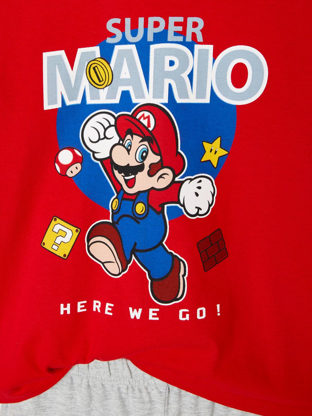 Pijama do Super Mario® em vermelho vivo, liso com estampas.